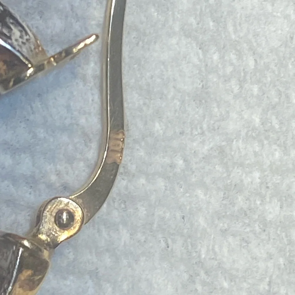 2 tone 10k gold earrings - Picture 2 of 6